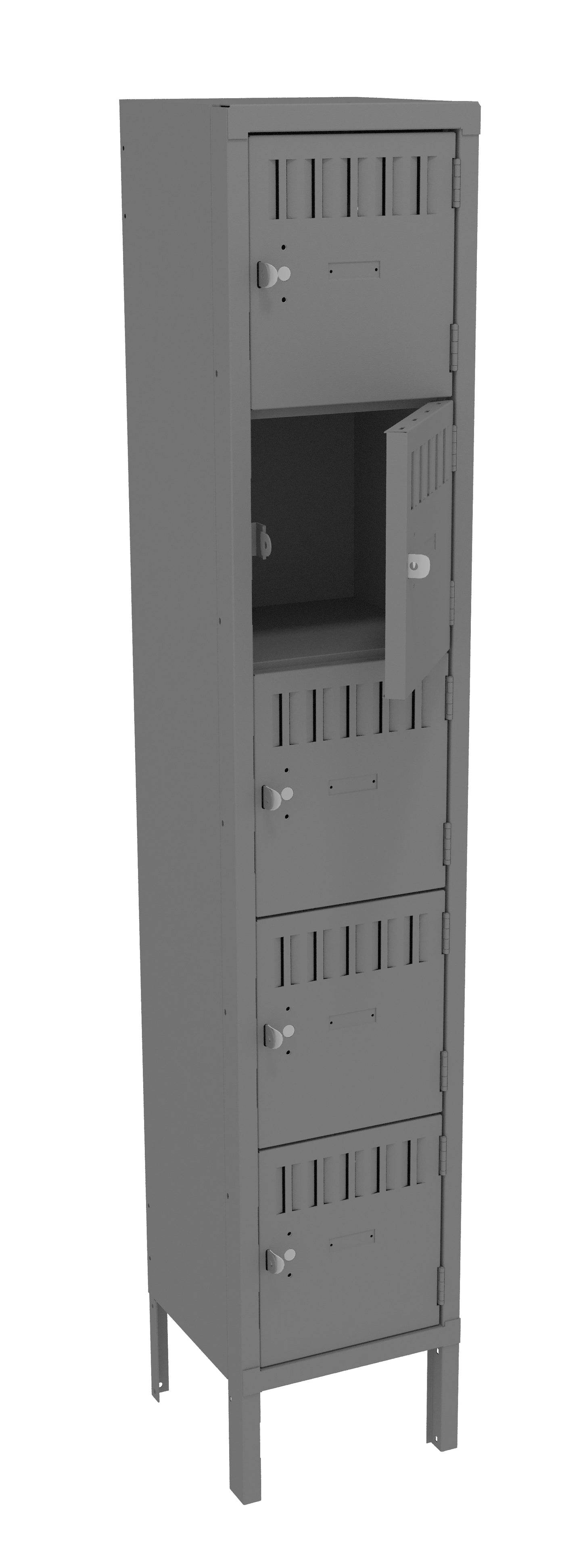 Tennsco BS5-121212-1 5 High Box Locker - One Wide With Legs (Assembled)