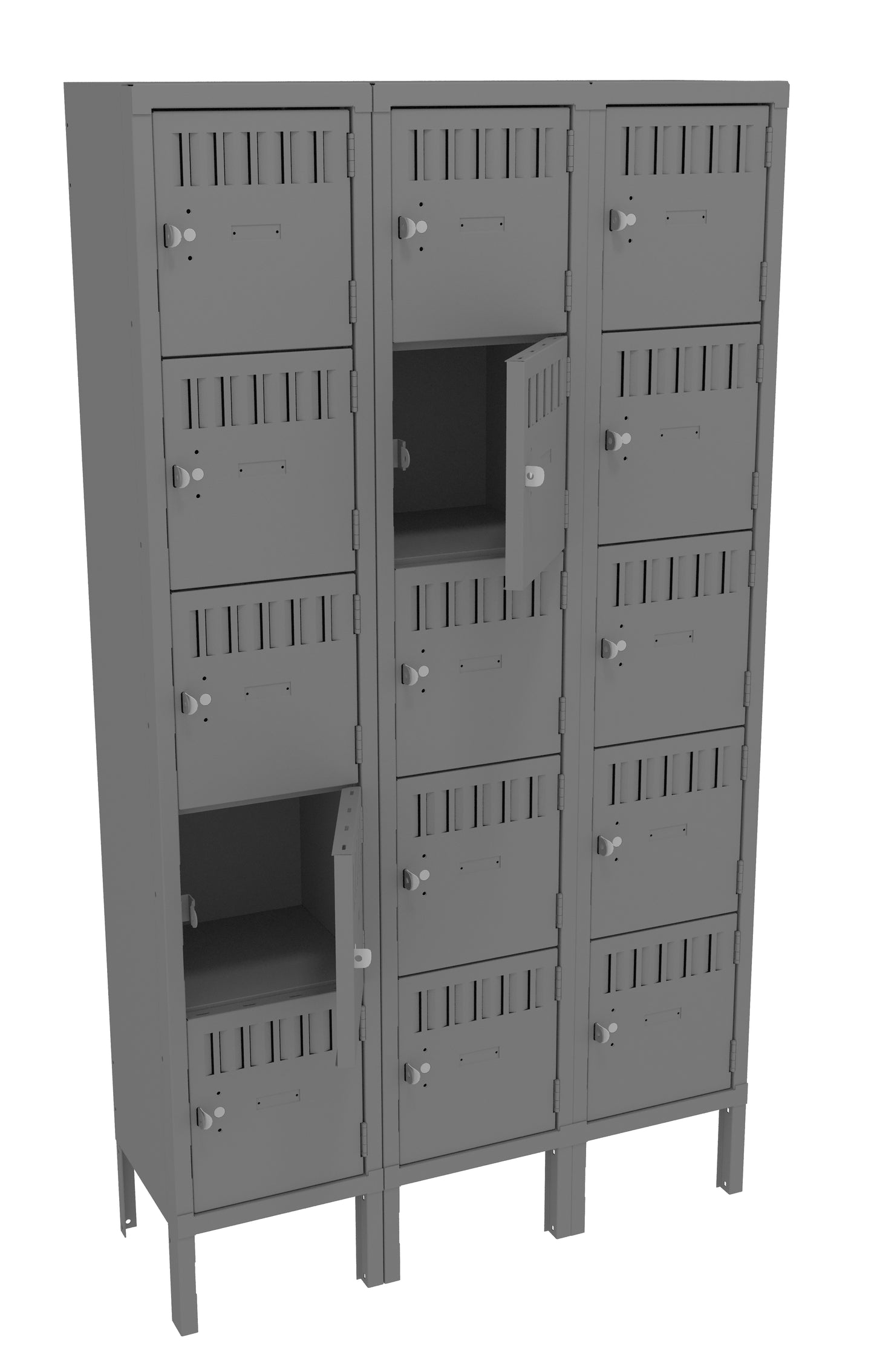 Tennsco BS5-121212-3 5 High Box Locker - Three Wide With Legs (Assembled)