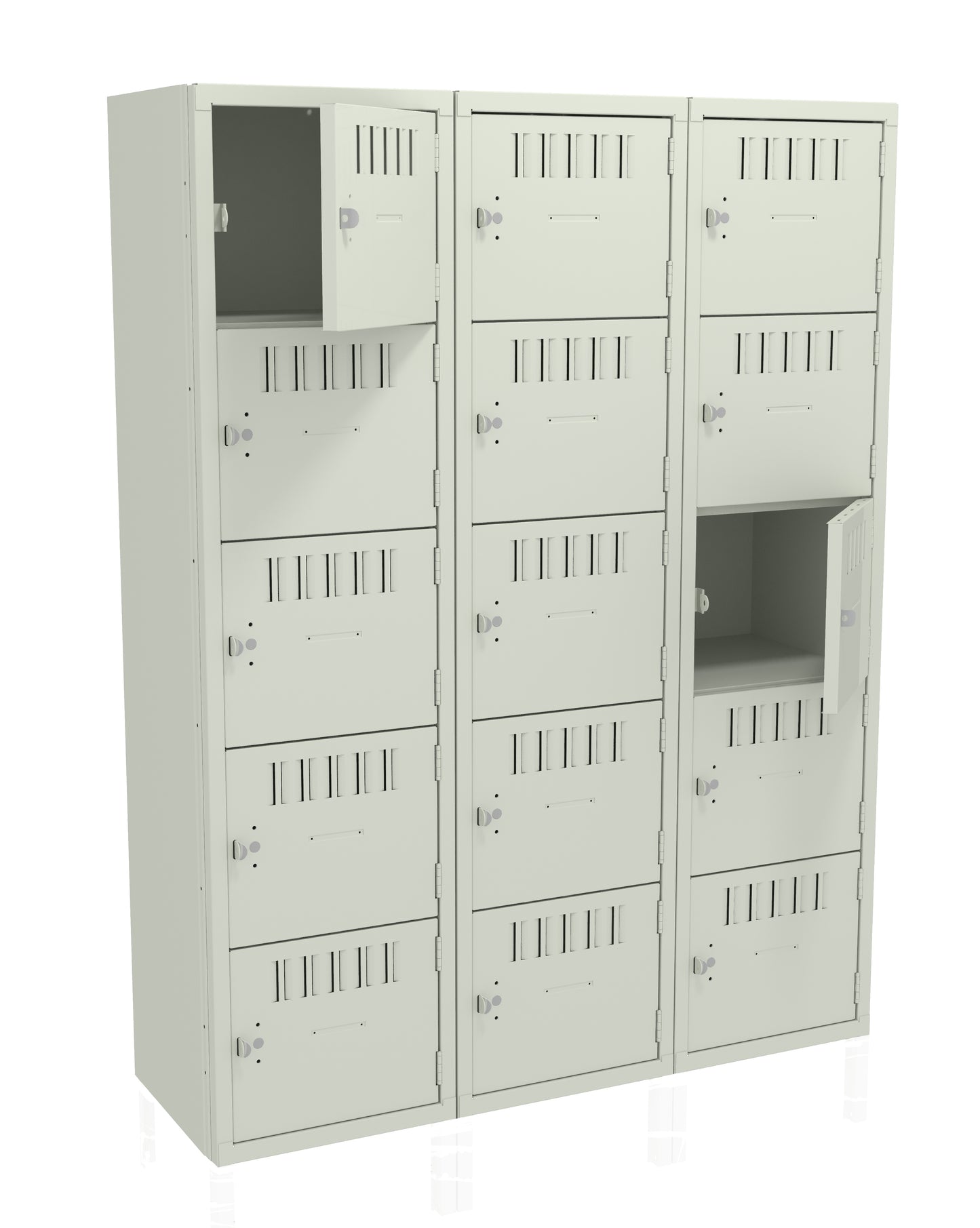 Tennsco BS5-151512-C 5 High Box Locker - Three Wide, No Legs (Assembled)