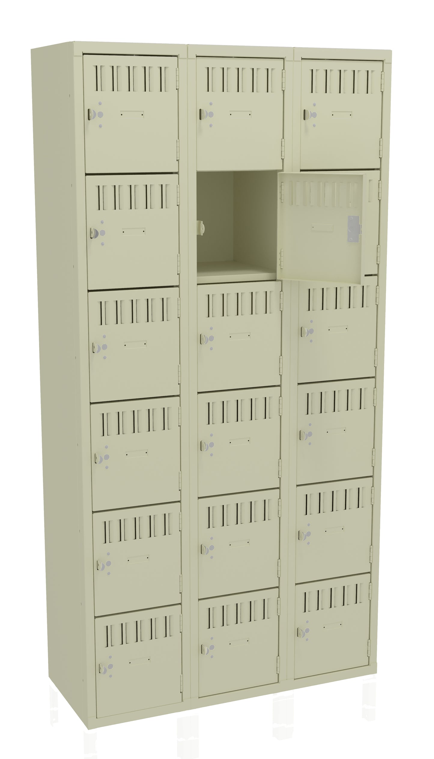 Tennsco BS6-121512-C 6 High Box Locker - Three Wide, No Legs (Assembled)