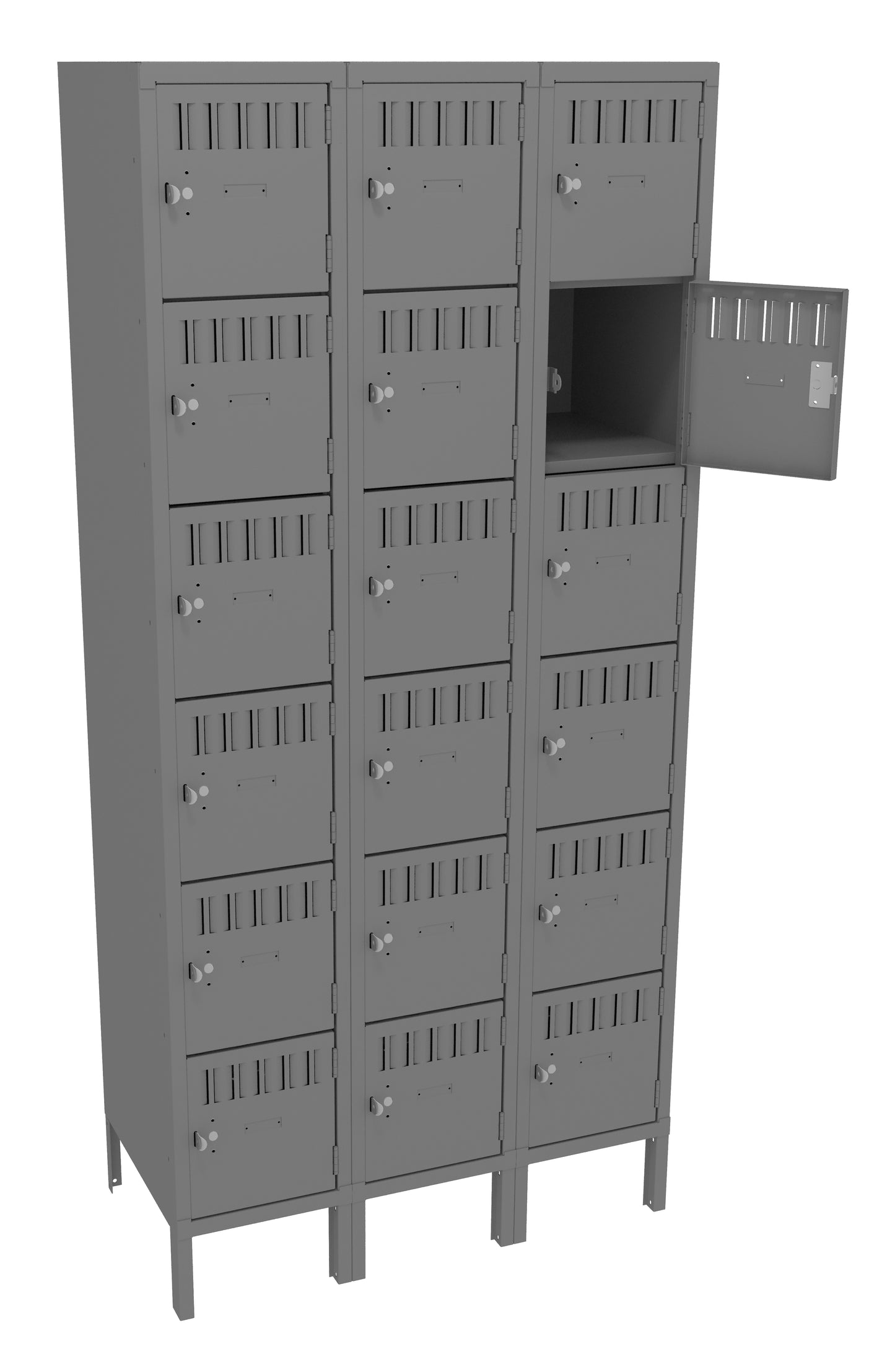 Tennsco BK6-121812-3 6 High Box Locker - Three Wide With Legs (Unassembled)