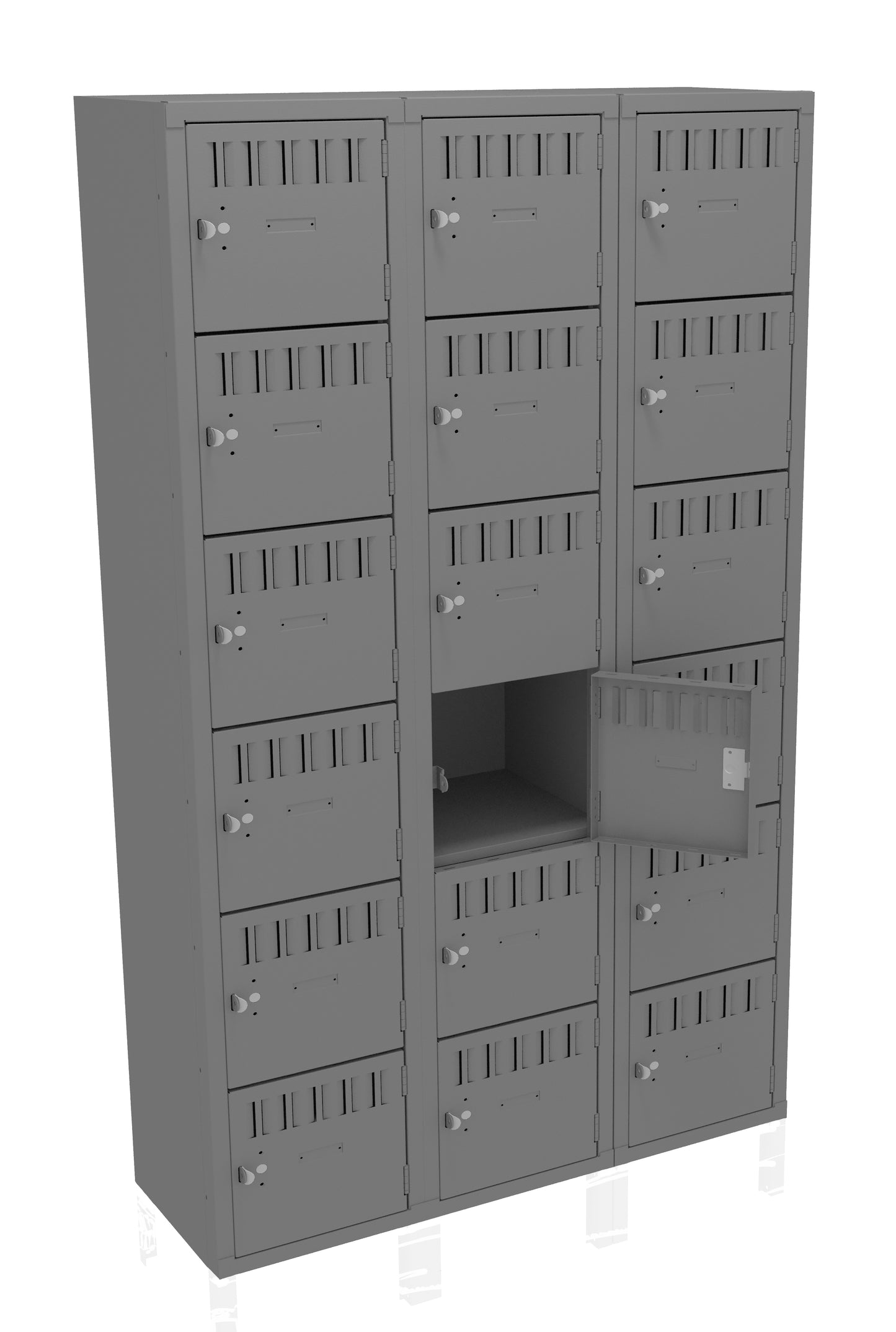 Tennsco BS6-151512-C 6-High Box Locker - Three Wide, No Legs (Assembled)