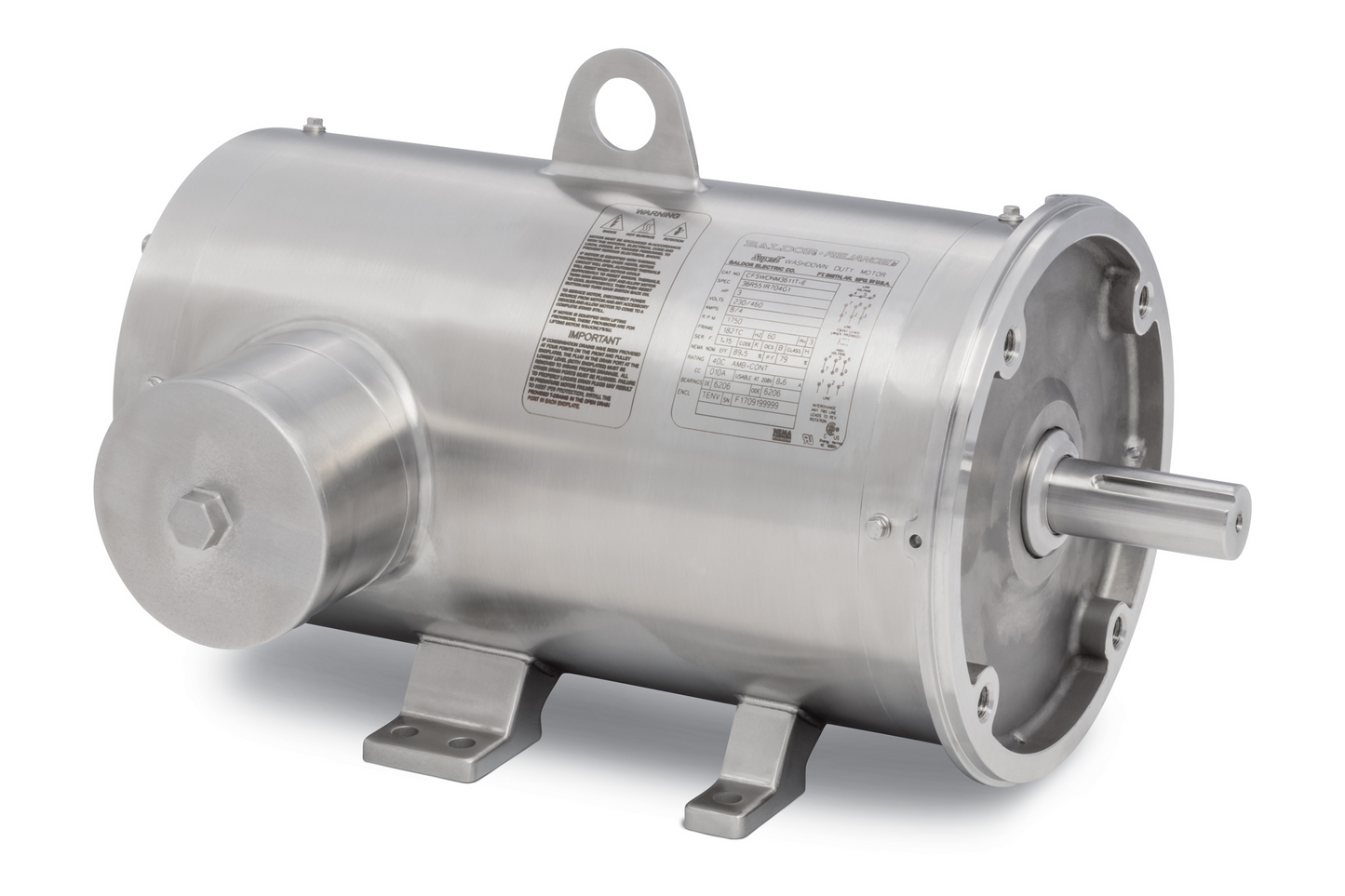 Baldor CFSWDNM3610T-E 3HP, 3500RPM, 3PH, 60HZ, 182TC, 3646M, TENV, F1