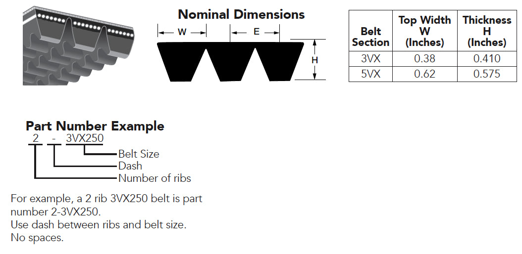 Bando 6-3VX670 Power Ace Cog Combo