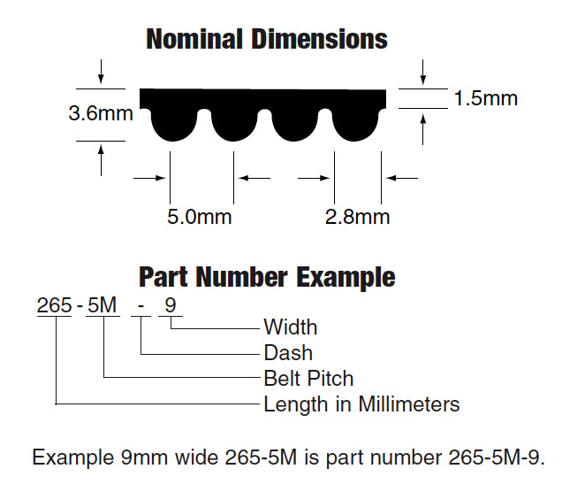 Bando 740-5M-15 5M HT Timing Belt