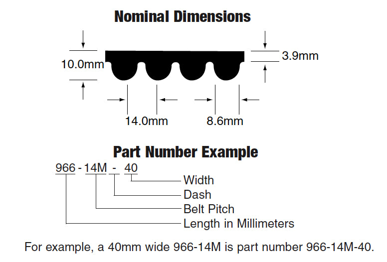 Bando 3150-14M-85 14M HT Timing Belt