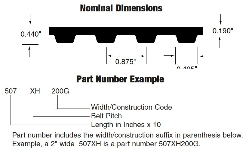 Bando 630XH300G XH Timing Belt