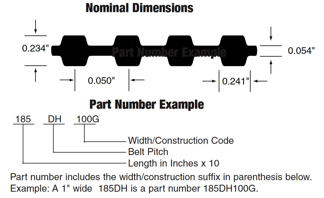 Bando 660DH300G DH Timing Belt