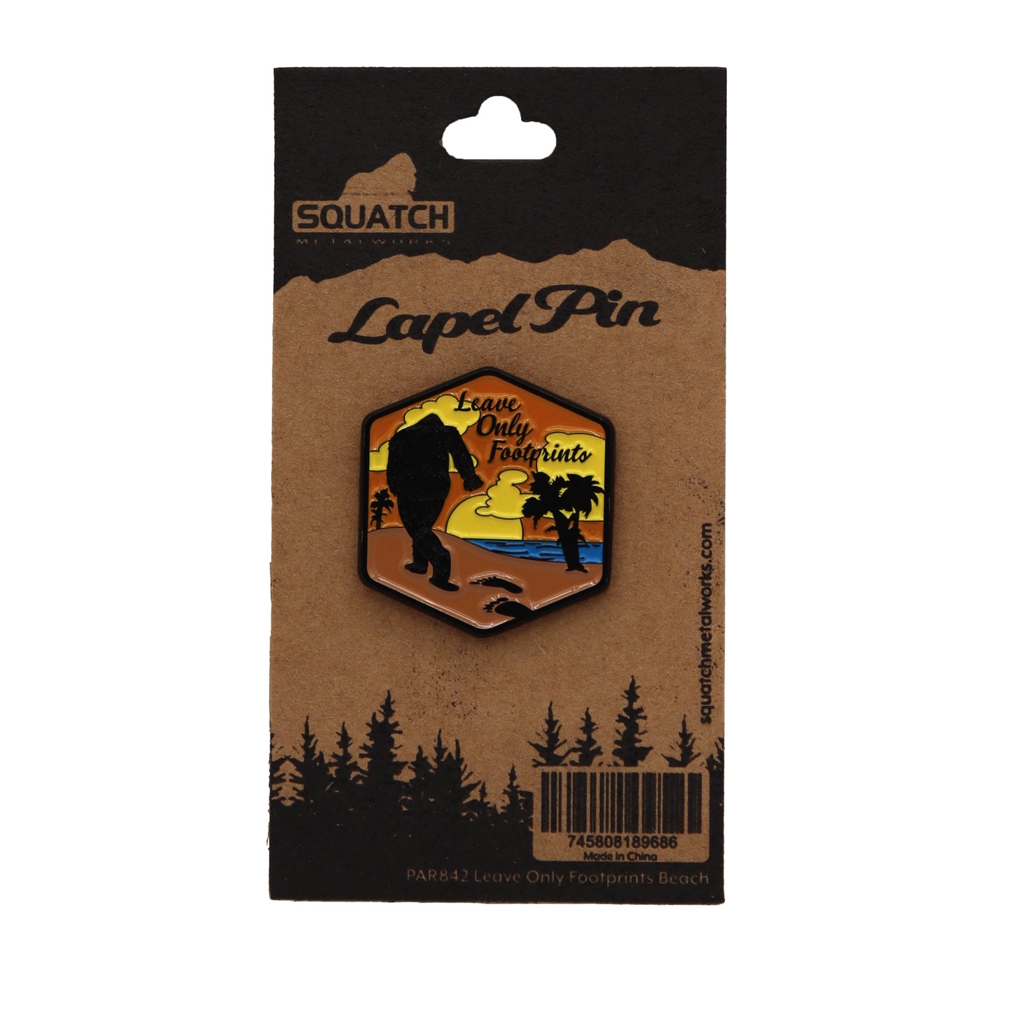 Paradise Clay PAR842 Beach Leave Only Footprints - Lapel Pin
