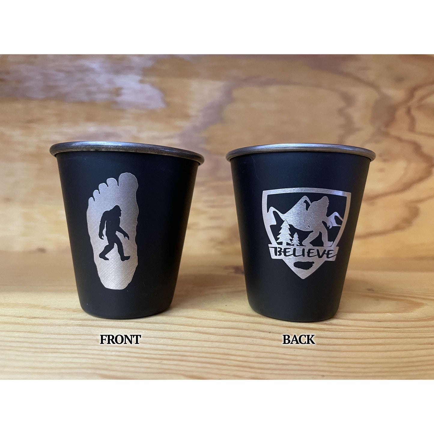 Paradise Clay SHG001 Bigfoot "BELIEVE" Stainless Steel Shot Glass