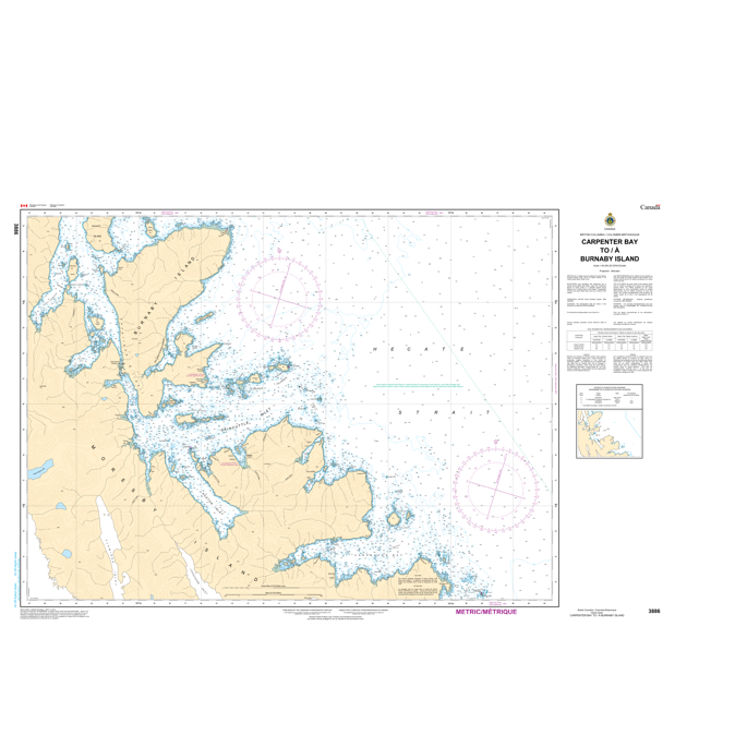 Paradise Clay CAN3886 CHS Chart Carpenter Bay to/ Burnaby Island