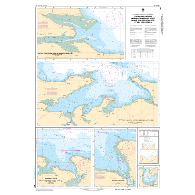 Paradise Clay CAN4937 CHS Chart Pugwash Harbour, Wallace Harbour, Amet Sound and Approaches / et les Approches