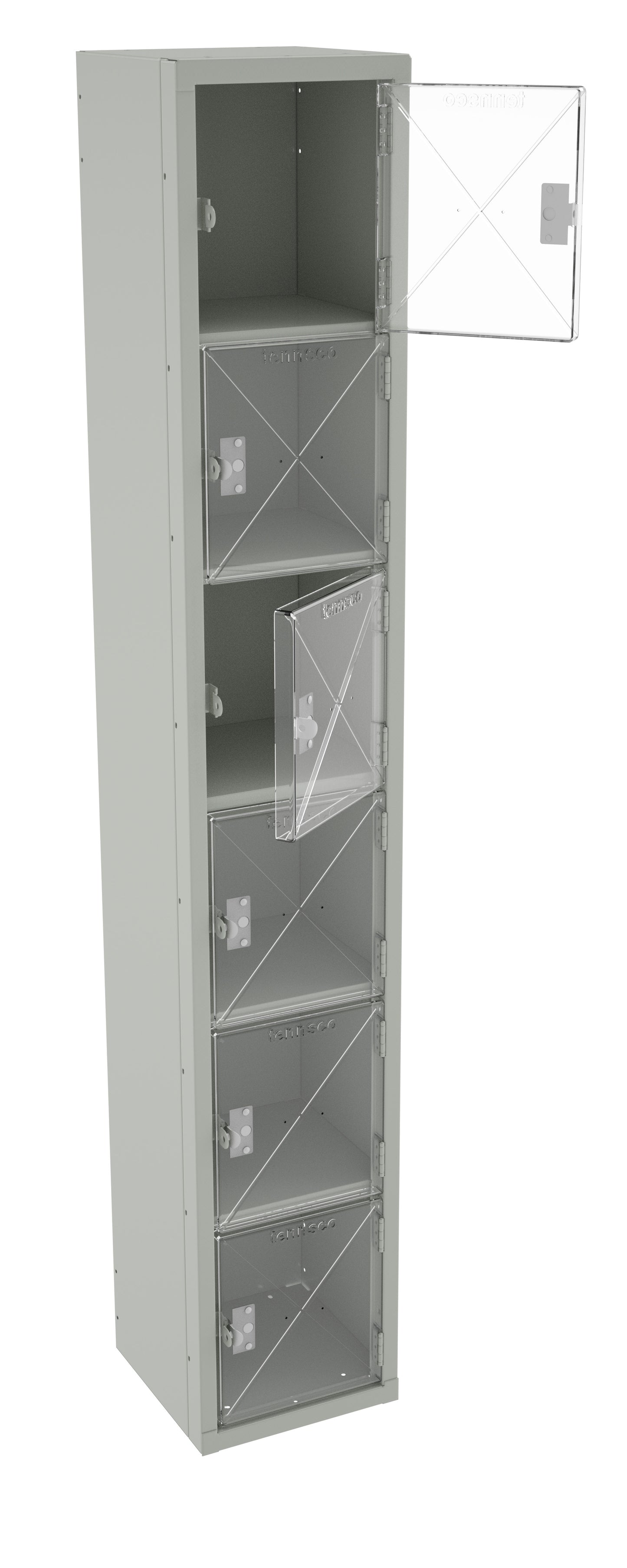 Tennsco CBL6-121212-A 6 High C-Thru Box Locker - One Wide, No Legs (Assembled)