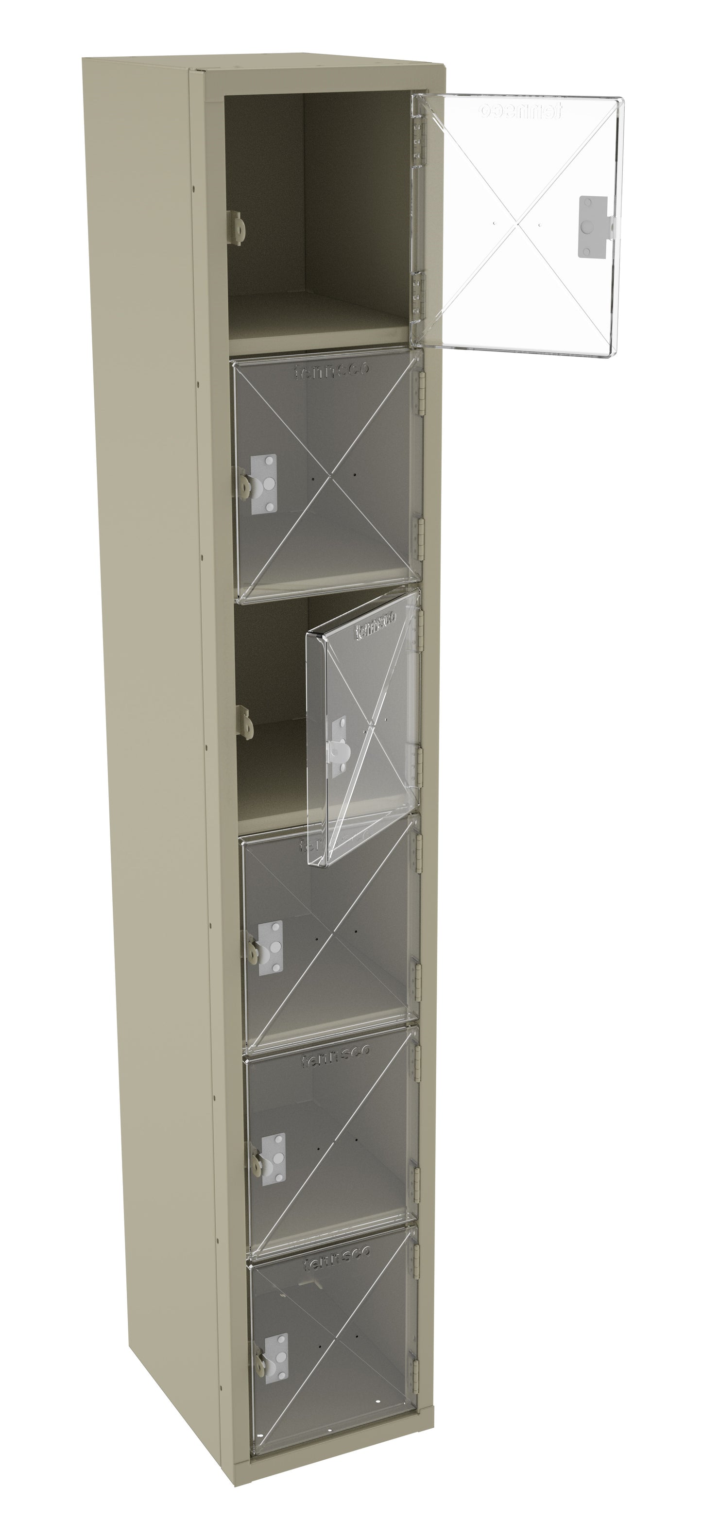 Tennsco CBL6-121512-A 6 High C-Thru Box Locker - One Wide, No Legs (Assembled)
