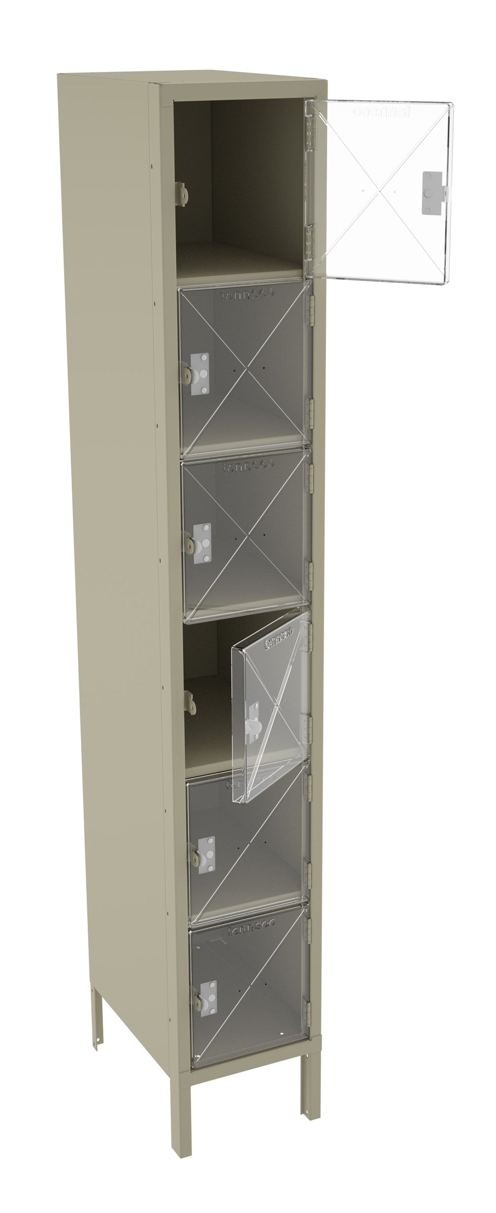 Tennsco CBL6-121812-1 6 High C-Thru Box Locker - One Wide With Legs (Assembled)