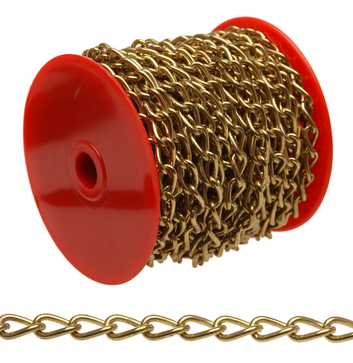Campbell T0717017 #70 Hobby/Craft Twist Chain, Brass Plated, 82' per Reel