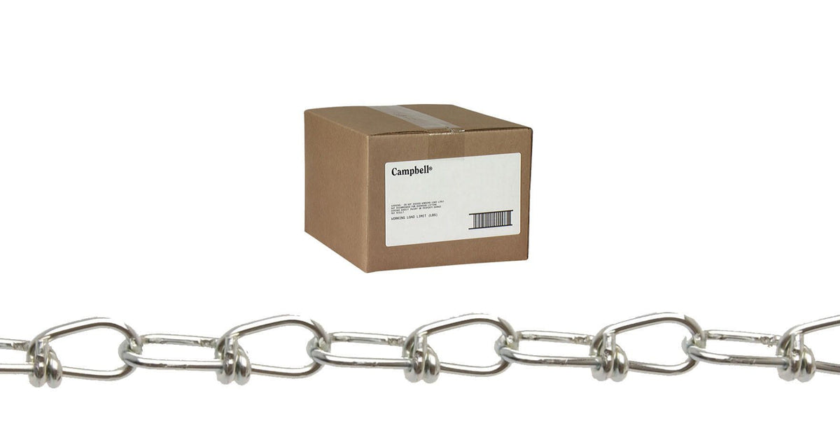 Campbell T0758034 8/0 Double Loop (Inco) Chain, Galvanized, 100' per Carton
