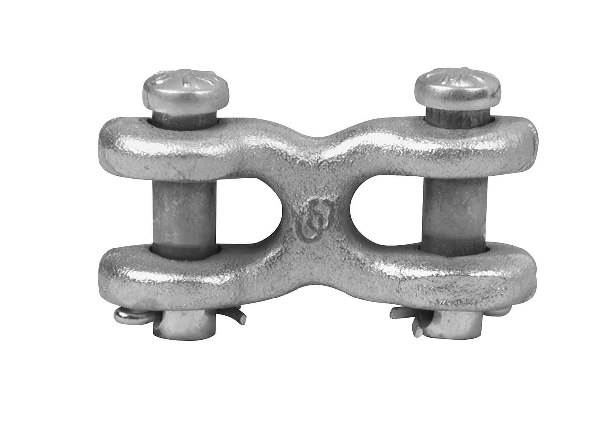 Campbell T5423301 3/8” Twin (Double) Clevis Link, Forged Steel, Zinc Plated