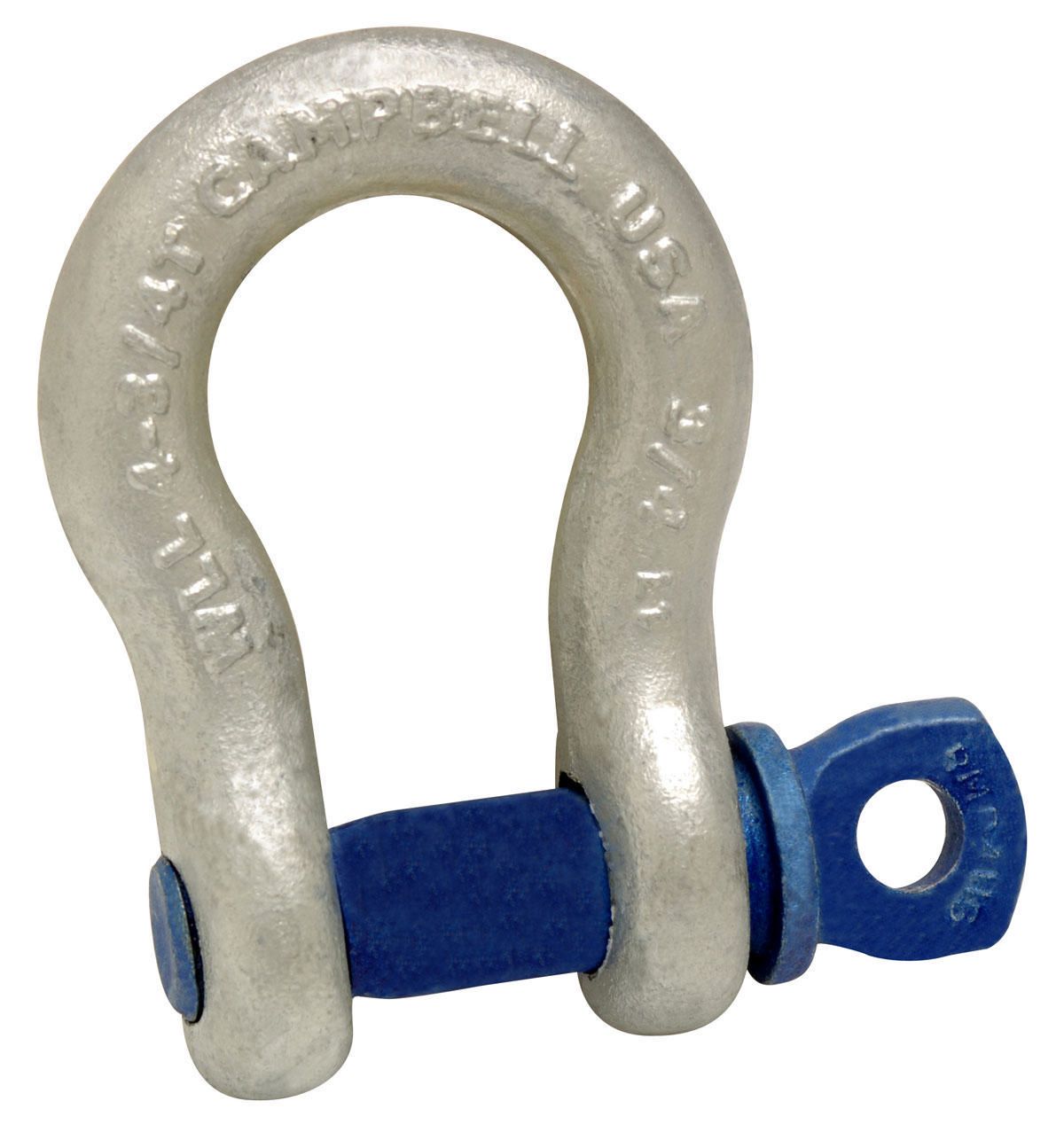 Campbell 5413235 2" Anchor Shackle, Screw Pin, Forged Carbon Steel, Galvanized