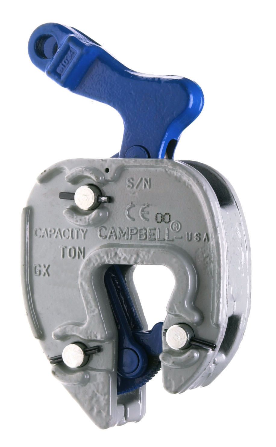 Campbell 6423900 GX Plate Clamp with Chain Connector, 1/16"- 5/8" Grip, 1/2 Ton WLL