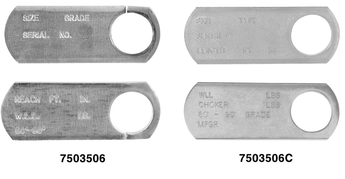 Campbell 7503506 Field ID tag for Sling Chains, 50 Pcs per Carton (Split)