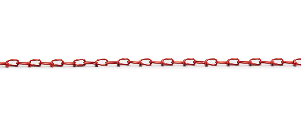 Campbell PG0722227N #3 Double Loop (Inco) Chain, Red Polycoat, 150' per Reel