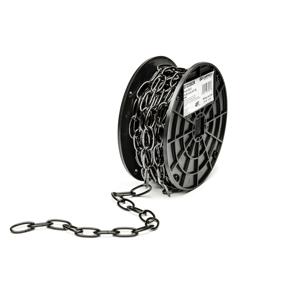 Campbell T0722002N #10 Decorator Chain, Black, 40' per Reel