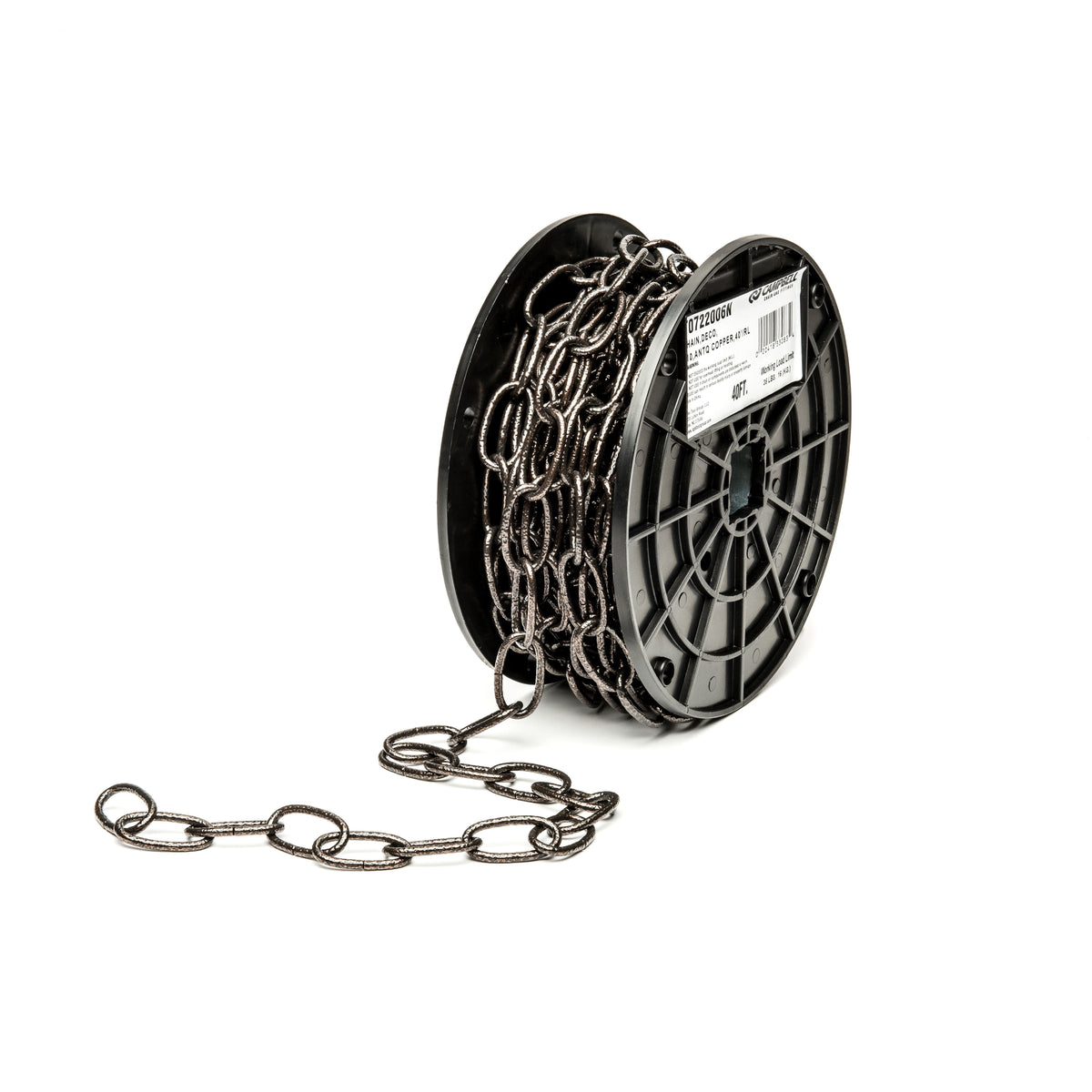Campbell T0722006N #10 Decorator Chain, Antique Copper, 40' per Reel