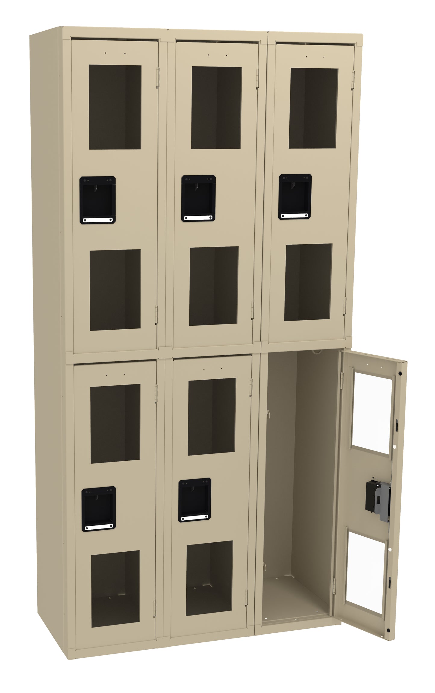 Tennsco CDL-121536-C Double Tier C-Thru Locker - Three Wide, No Legs (Assembled)