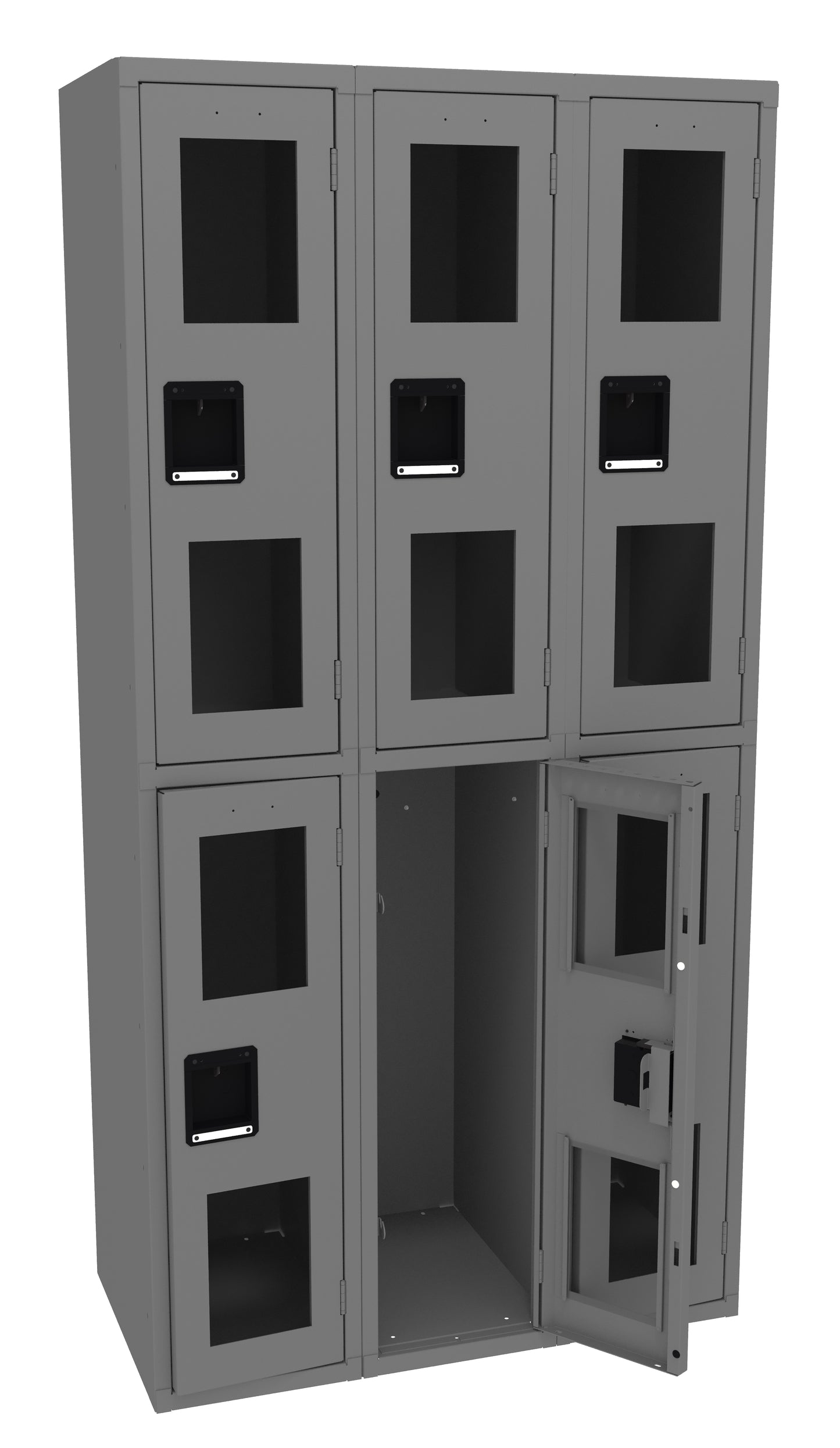 Tennsco CDL-121836-C Double Tier C-Thru Locker - Three Wide, No Legs (Assembled)