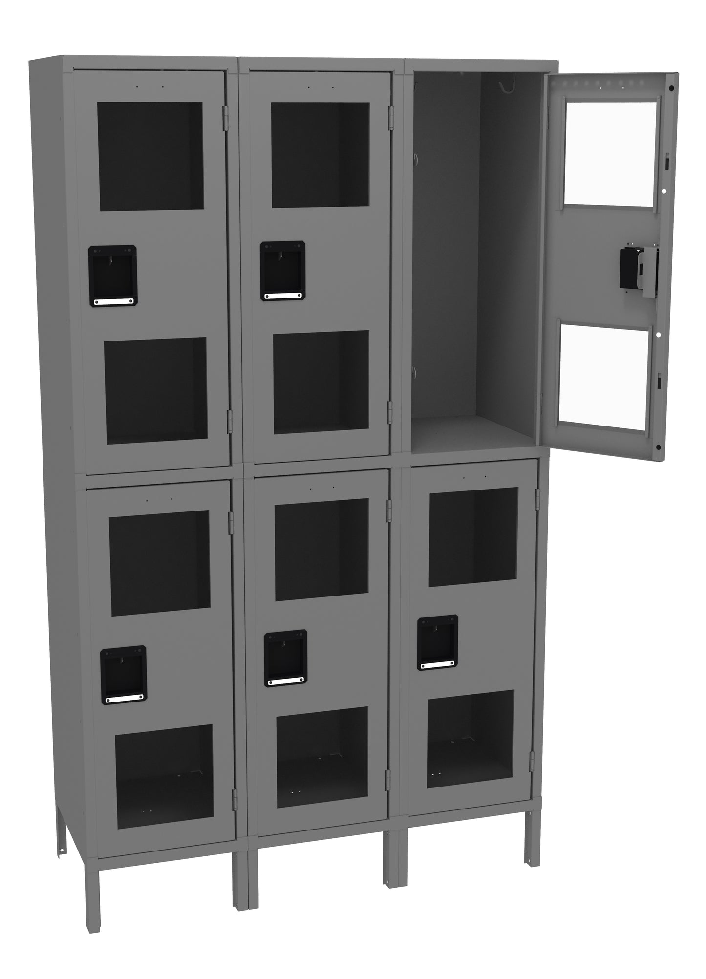 Tennsco CDL-151836-3 Double Tier C-Thru Locker - Three Wide With Legs (Assembled)