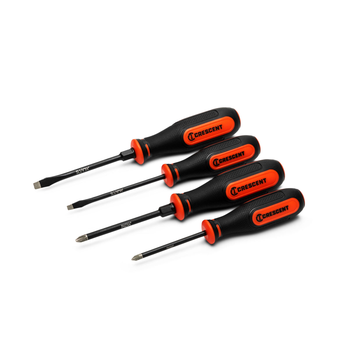 Crescent CDTSET4PC 4 Piece Diamond Tip Dual Material Screwdriver Set