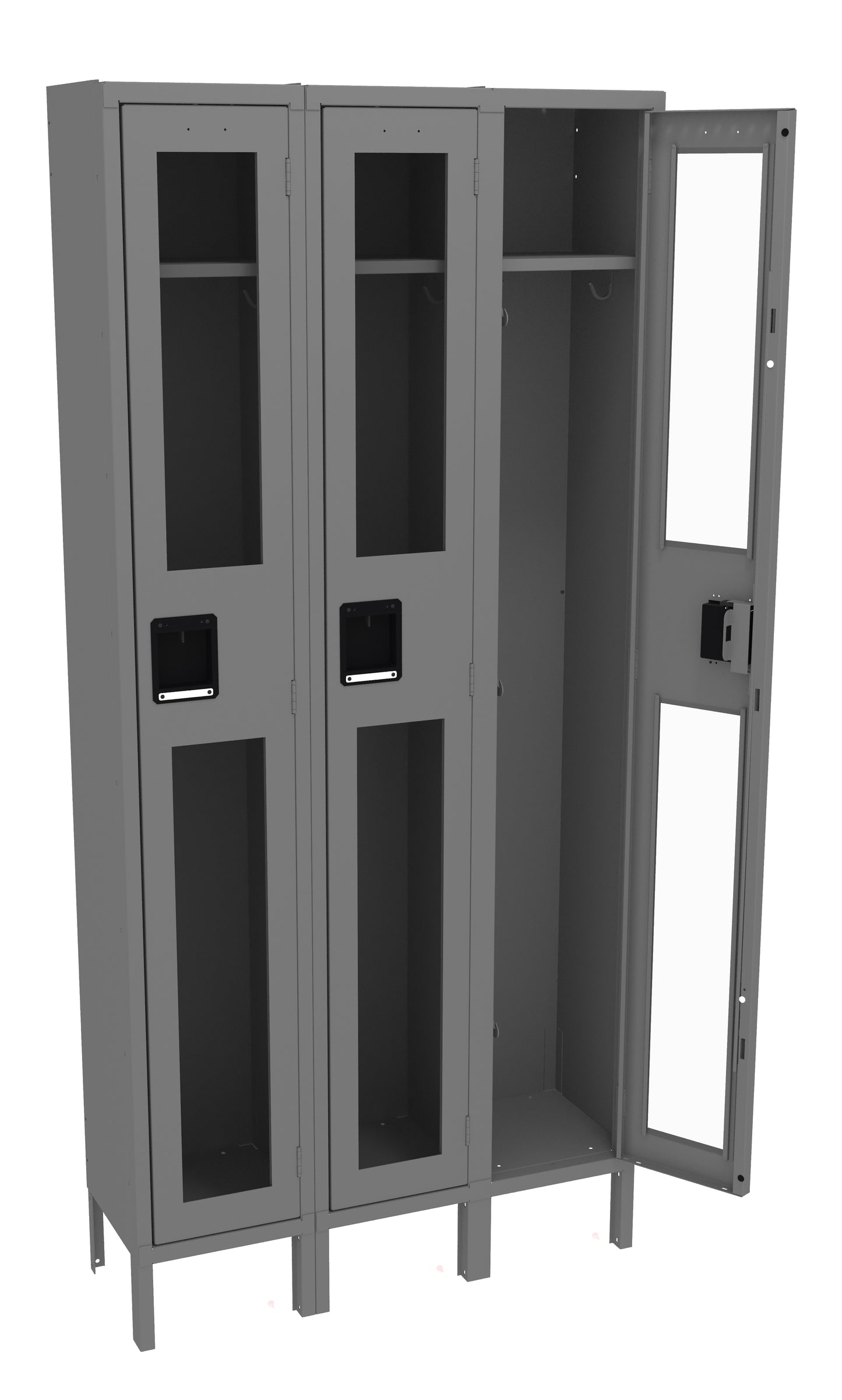 Tennsco CSL-121272-3 Single Tier C-Thru Locker - Three Wide With Legs (Assembled)