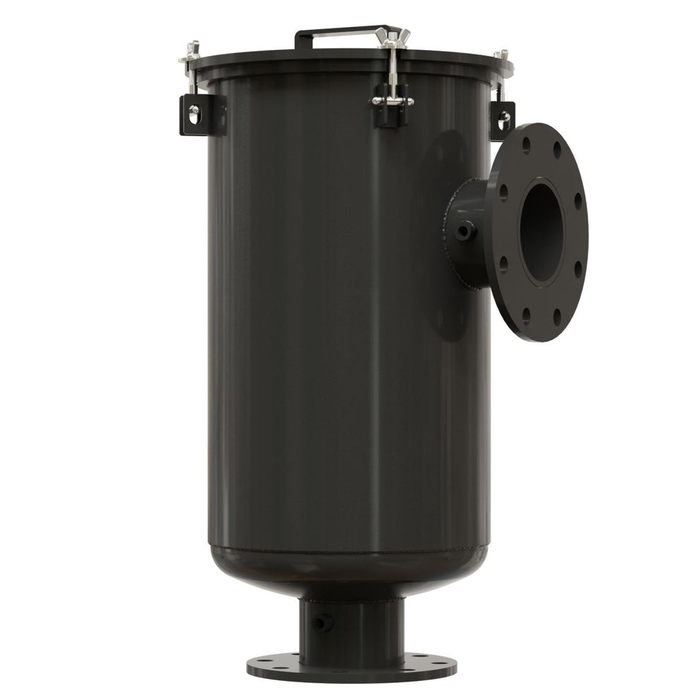 Solberg CSL-234P-400F Inlet Vacuum Filter L-Style, 4 in ANSI Flange, Paper Element, 2 Micron, Black