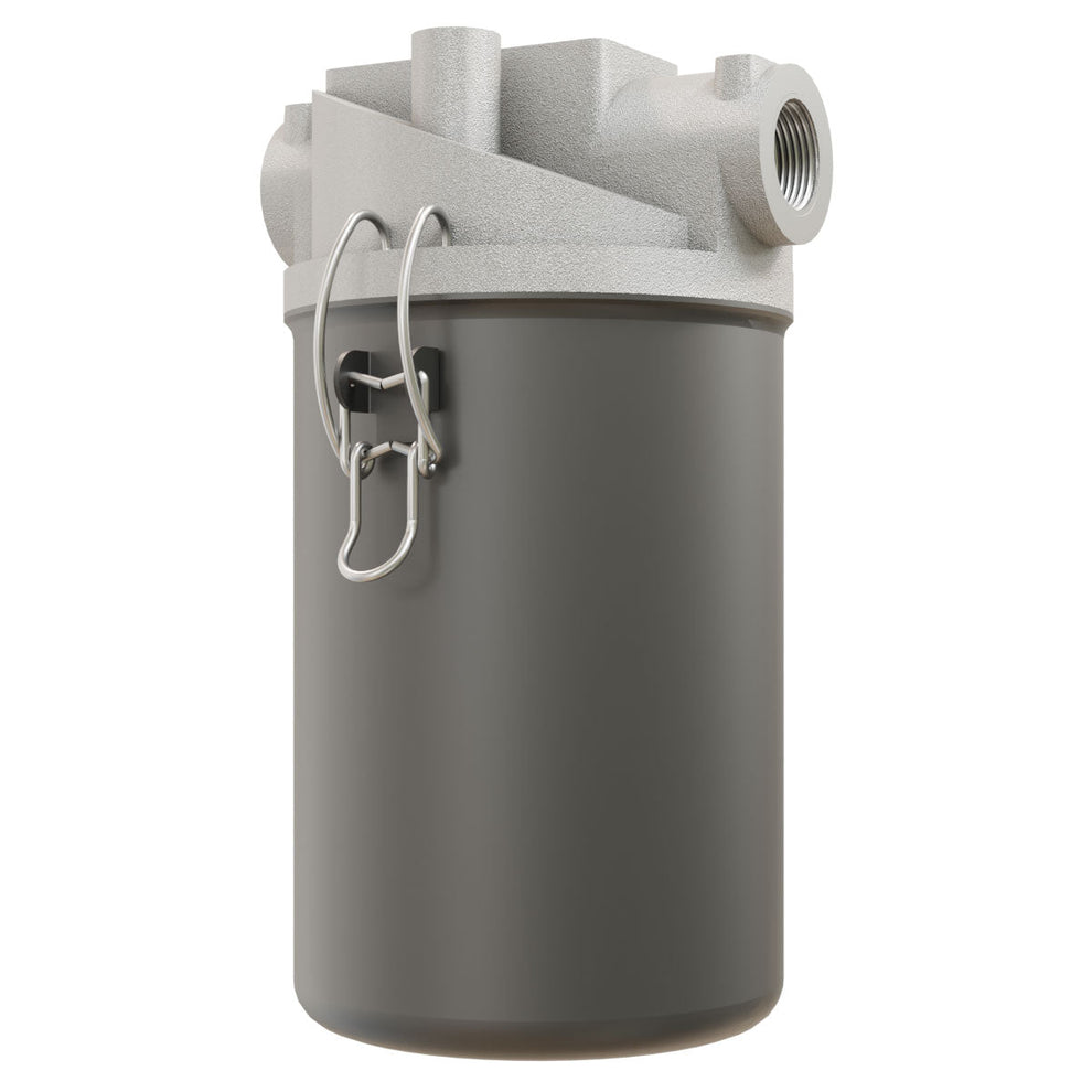 Solberg CT-8451-075C Inline Straight-Through Inlet Vacuum Filter – 3/4" NPSC, Polyester Element, 5 Micron