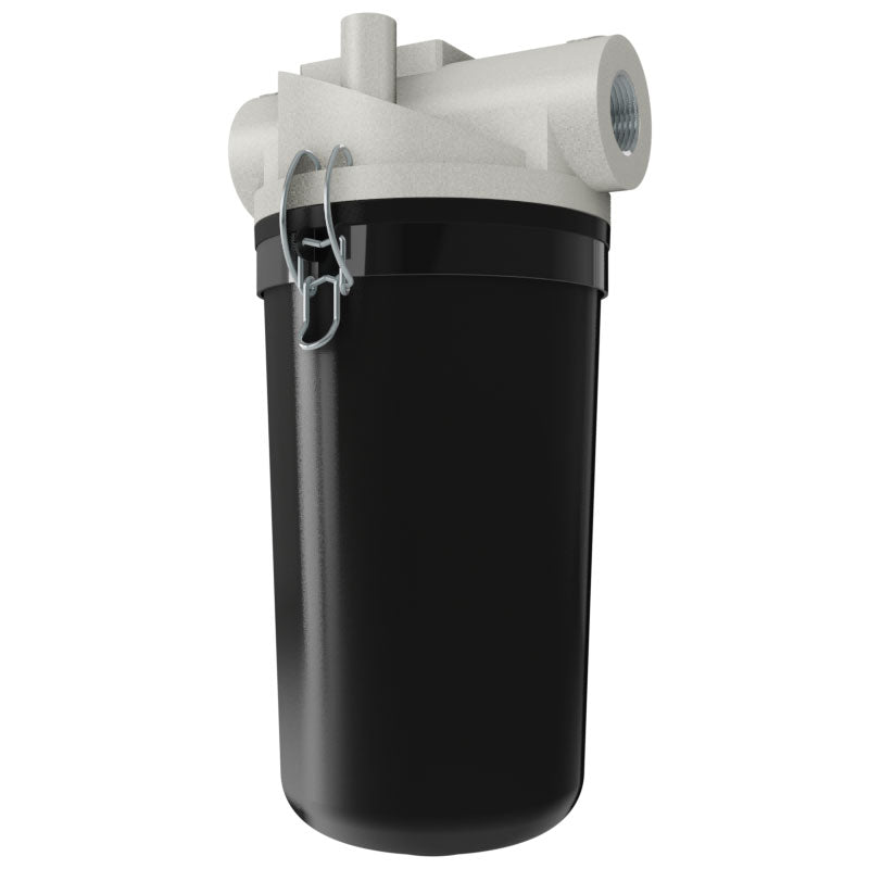 Solberg CT-897-125C Inline T-Style Inlet Vacuum Filter – 1-1/4" FNPT, Polyester Element, 5 Micron