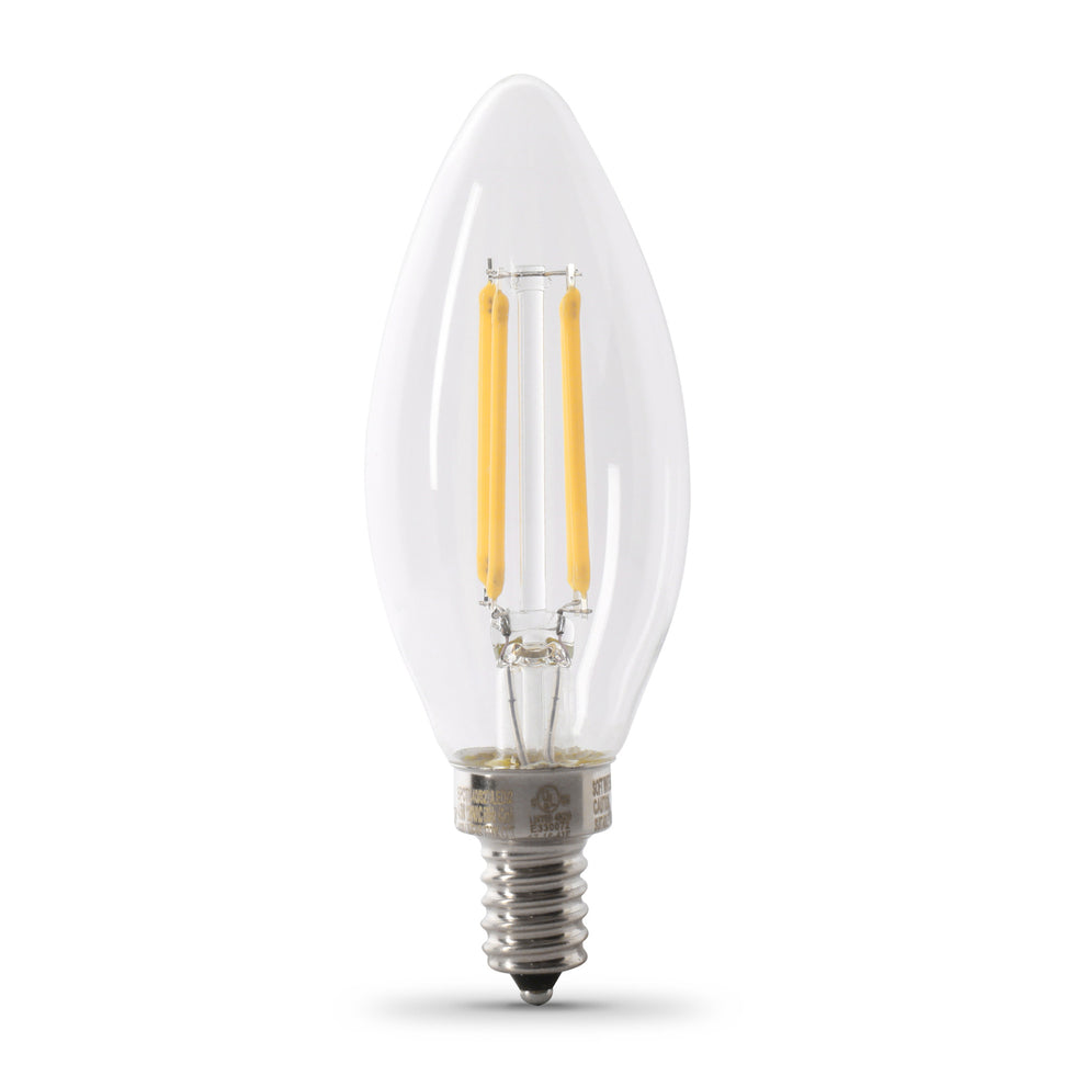 Feit Electric CTC40/950CA/FIL/6 3.3W (40W Replacement) Daylight (5000K) E12 Base Clear B10 Dimmable Enhance Decorative LED Bulb (6-Pack)