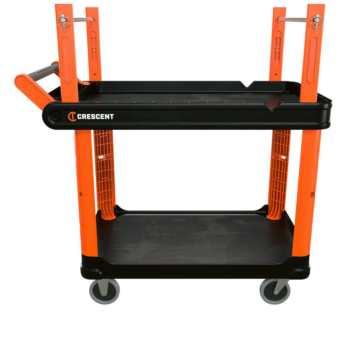 Crescent IUC2SCBM-RCPR RAILWORKS 2 Shelf Industrial Utility Cart with 5" Hard Casters and Wire Spool Holders