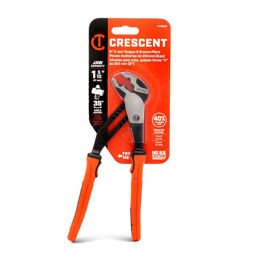 Crescent RTZ28CGV 8" Z2 K9™ V-Jaw Dual Material Tongue and Groove Pliers
