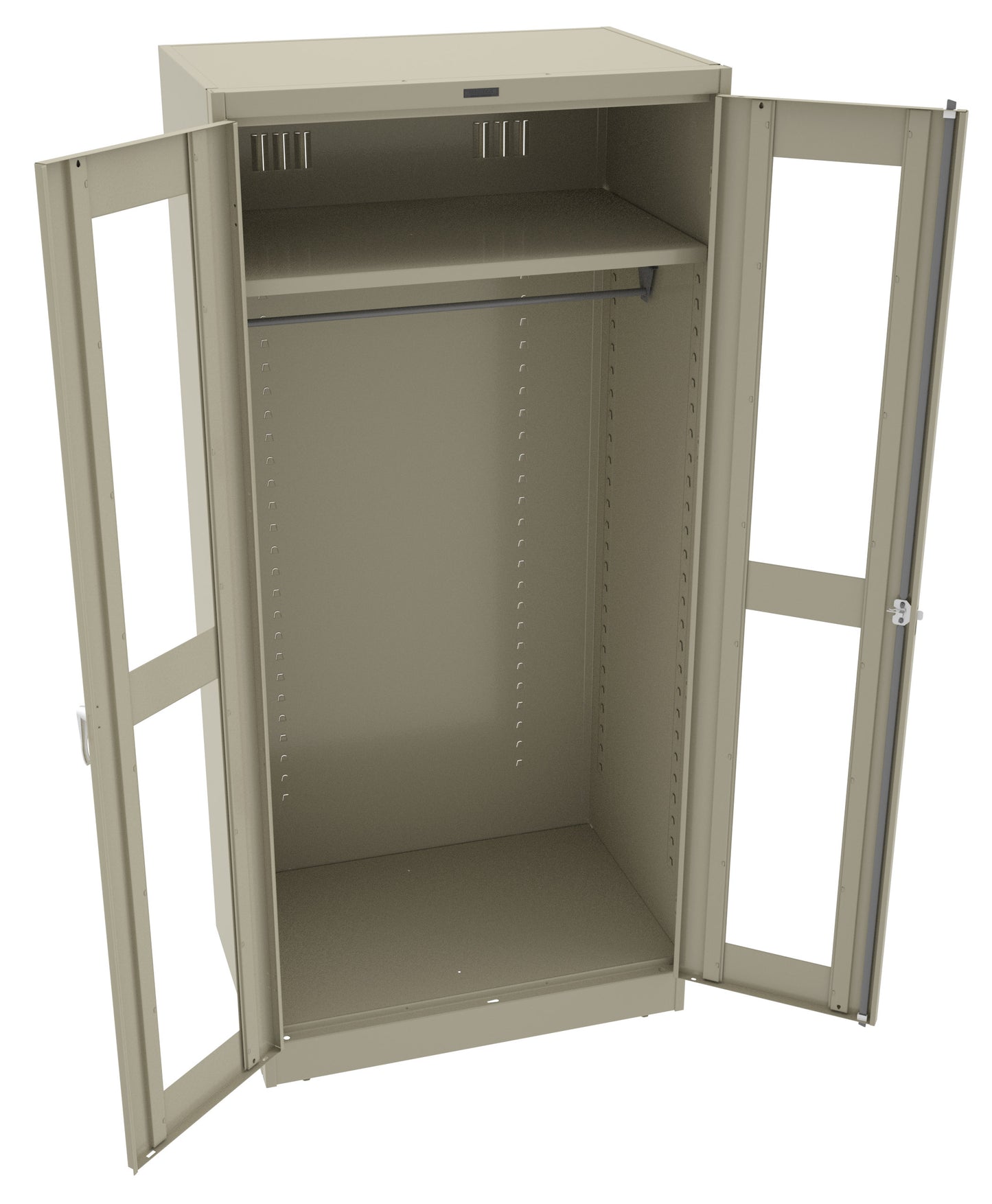 Tennsco CVD2471 Deluxe Wardrobe Cabinet with C-Thru Doors (Unassembled)