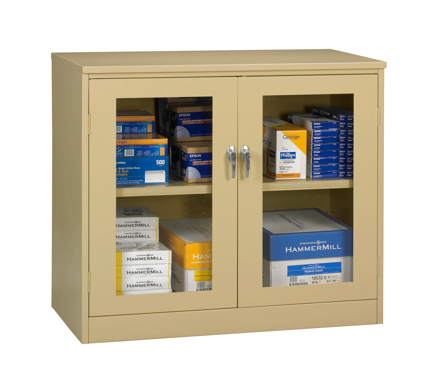 Tennsco CVDJ1842SU Assembled Jumbo Counter Height Cabinet with C-Thru Doors
