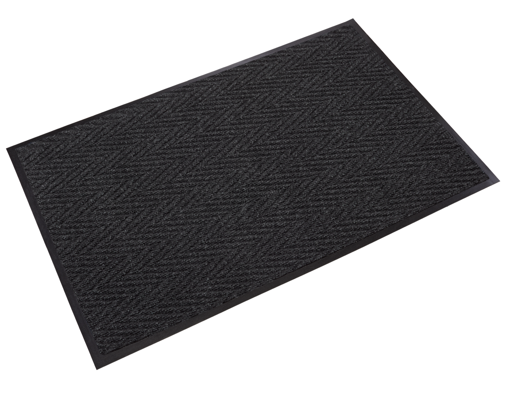Crown Matting CNR0048CH Chevron 4'x60' Charcoal Indoor Entrance Mat