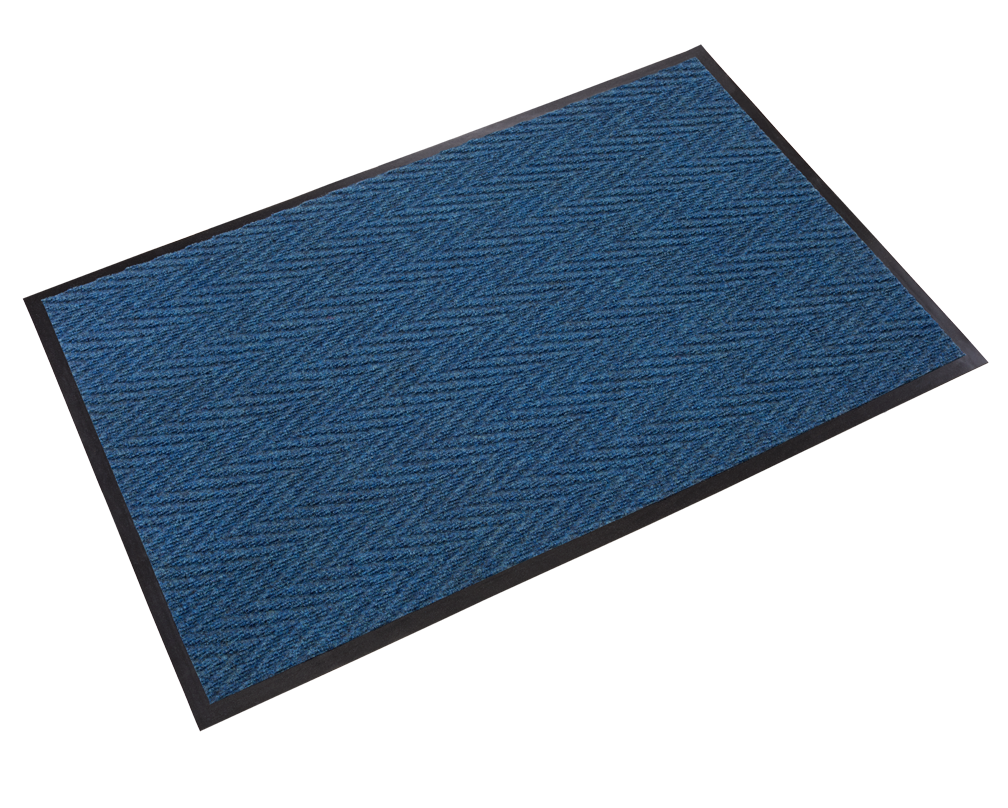 Crown Matting CN 0035SB Chevron 3'x5' Steel Blue Indoor Entrance Mat