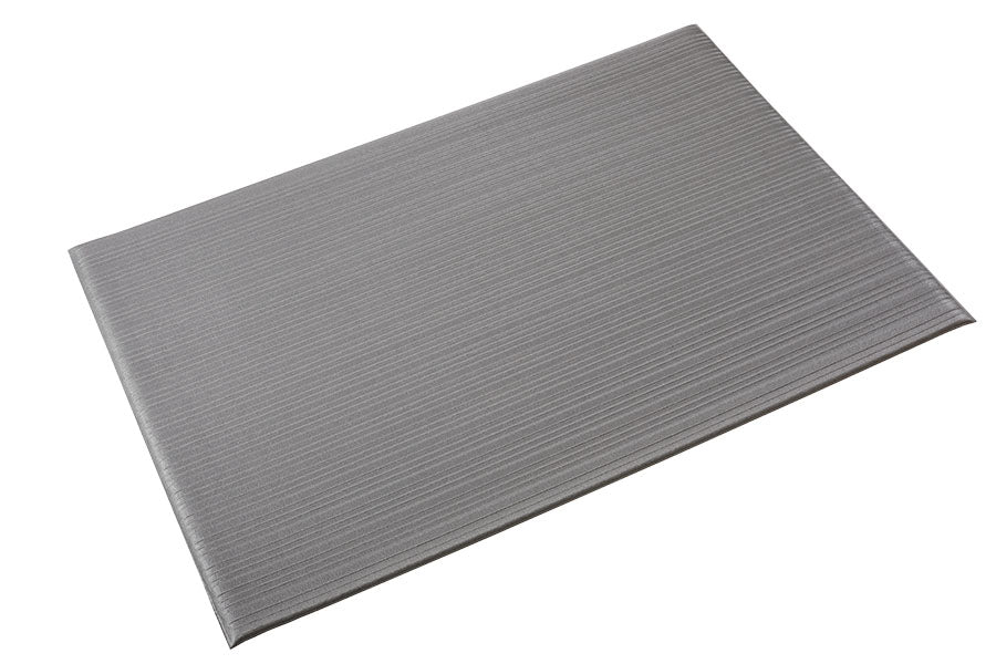 Crown Matting FL 3612GY Tuff-Spun 3/8 Rib-Surface 3'x12' Gray Anti-Fatigue Dry Area Mat