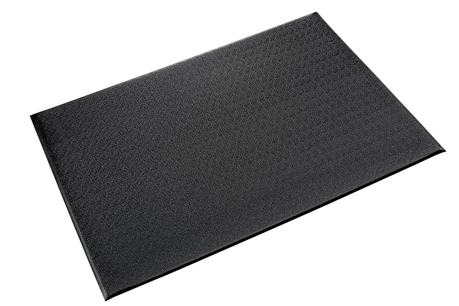 Crown Matting TS6P072BK-60 Tuff-Spun 5/8 Pebble-Surface 6'x60' Black Anti-Fatigue Dry Area Mat