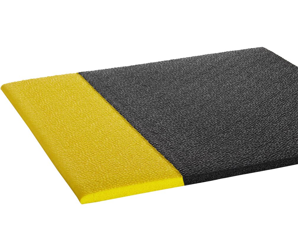 Crown Matting CK 0023YB Comfort-King 3/8 2'x3' Black w/Yellow Anti-Fatigue Dry Area Mat