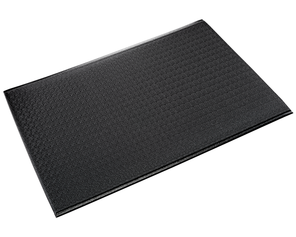 Crown Matting WB 0312KP Wear-Bond Tuff-Spun Pebble-Surface 3'x12' Black Anti-Fatigue Dry Area Mat