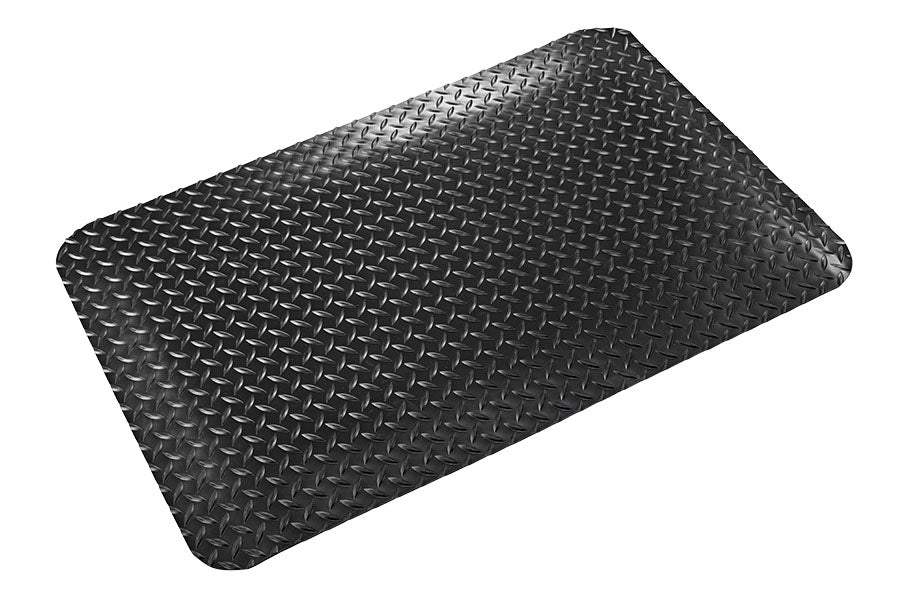 Crown Matting WD 1235BK Workers-Delight Deck Plate 3'x5' Black Anti-Fatigue Dry Area Mat