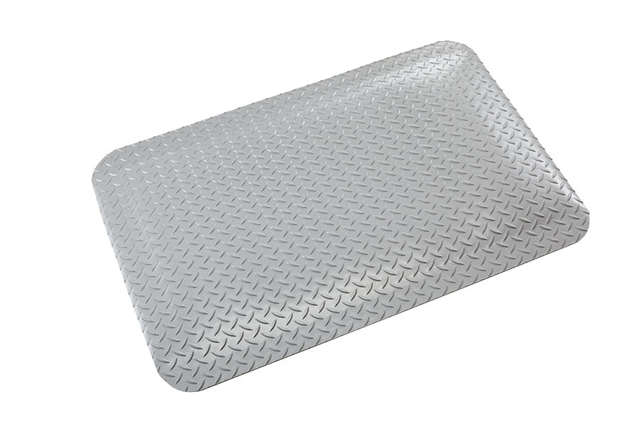 Crown Matting WD 1223GY Workers-Delight Deck Plate 2'x3' Gray Anti-Fatigue Dry Area Mat