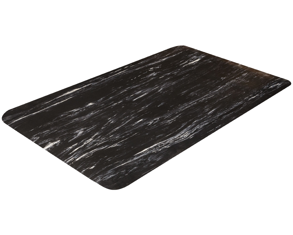 Crown Matting WV 1223BK Workers-Delight Spiffy Vinyl 2'x3' Black Anti-Fatigue Dry Area Mat